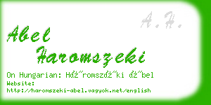 abel haromszeki business card